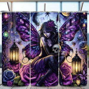 Emo Goth grunge Themed 20oz Sublimated Stainless Steel Tumbler with Lid & Straw.